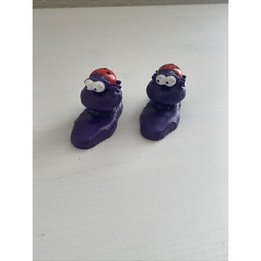 Vintage Purple Worm Ladybug Hat Figurine Toy Collectible Cute Decor